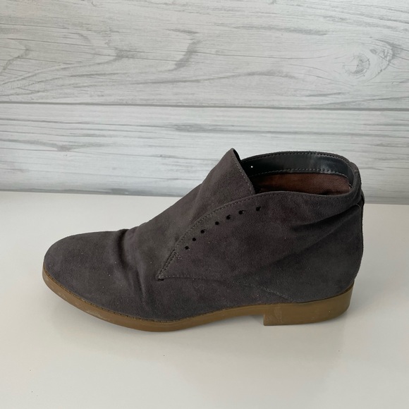 Indigo Shoes - Indigo Road Grey Faux suede slip on boots.